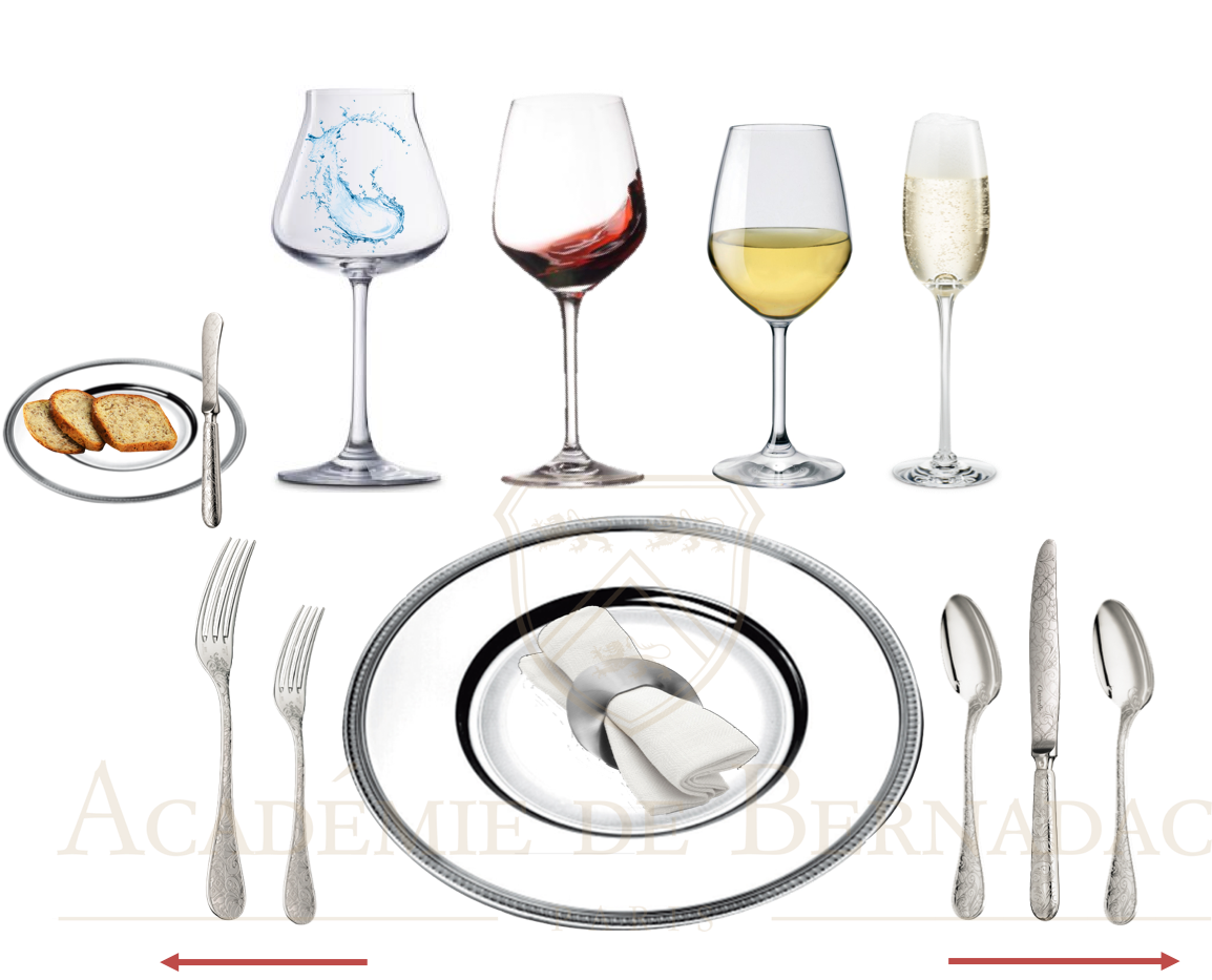 French table setting Academie de Bernadac Academie de Bernadac